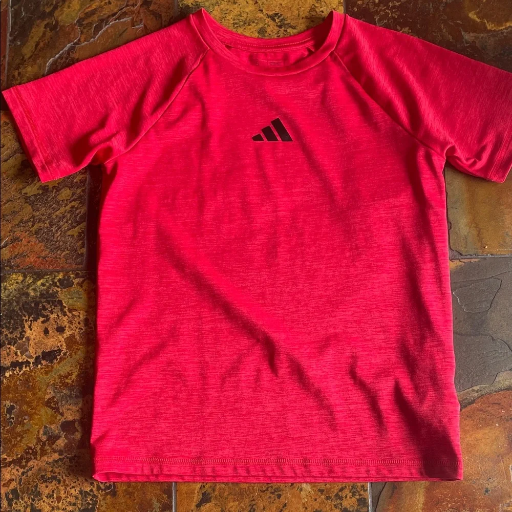 Adidas Kids Vibrant Red Tee (17) - Picture 1 of 4